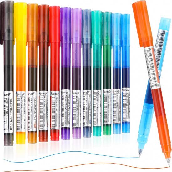 USUAL Gel Pens 24 Colored Gel Ink Pens 0.5mm Liquid Ink Rollerball Pen Cute Fine Point Smooth Writing Quick-Drawing Pen for Journaling Back-to-School