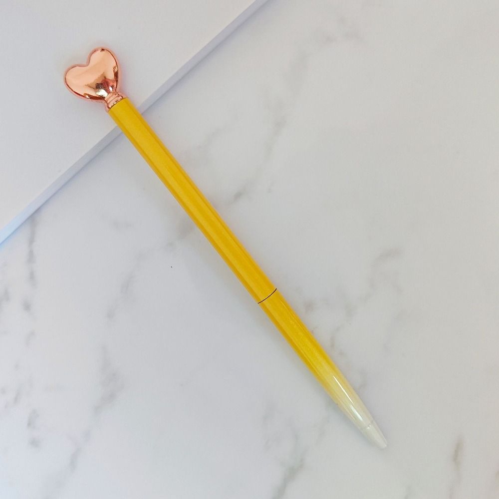 Black Ink Love Heart Ballpoint Pen Mental Writing Pen Aesthetic Neutral Pen  Back To School