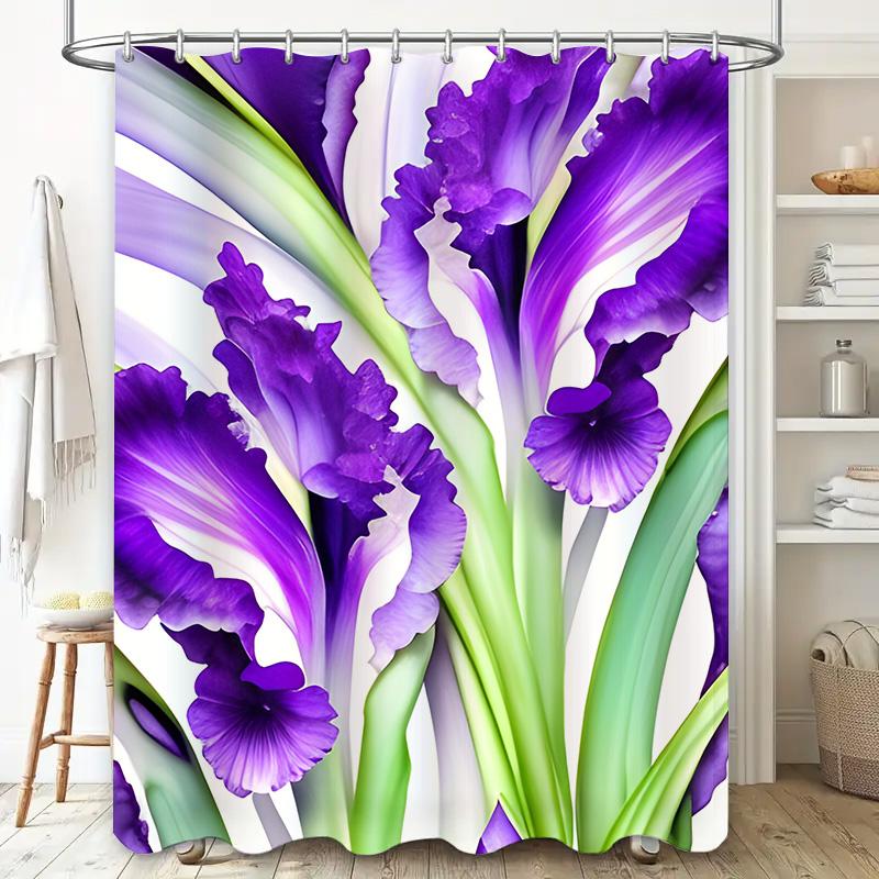 Abstract Bath Rug: Colorful Bathroom Shower Curtain with Purple Border for Home Decor Perfect Gift Idea (Customized Size)