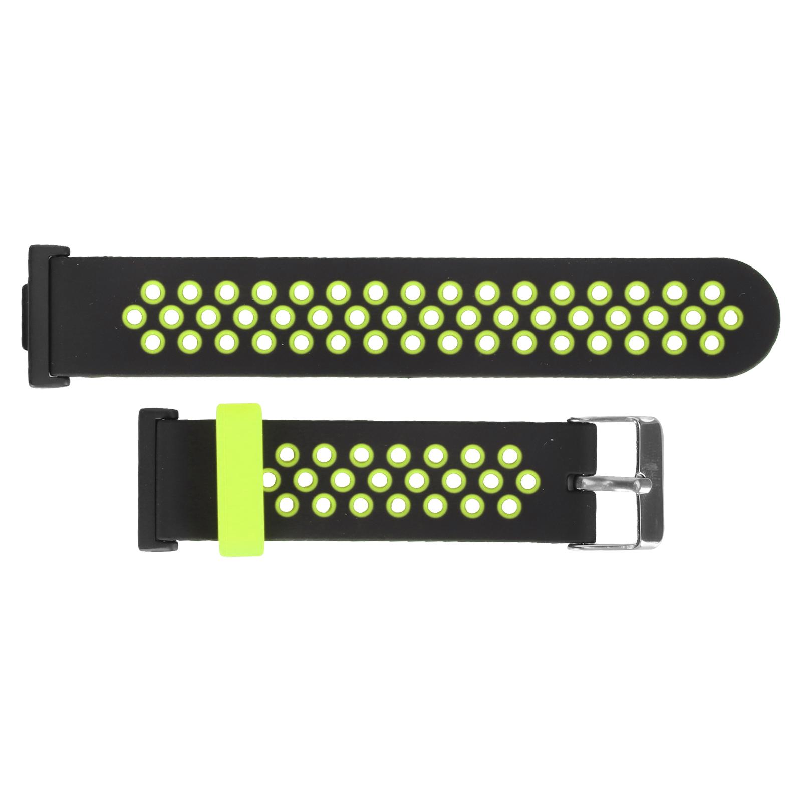 

Smartwatch Strap Silicone Sweat Proof Breathable Adjustable Wrist Band for Watch Fit 2 Black and Green