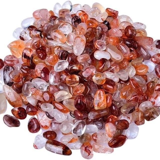 Natürlicher Roter Phantomquarz-Kristall: Rohstein zum Reinigen, Entmagnetisieren, für Aquarien, Blumentöpfe und Buddha-Opfergaben