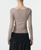 Musinsa Standard Woman Women'S Tencel Slim Ballerina Long Sleeve T-Shirt [Grayish Beige]