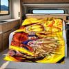1pz Coperta in Flanella con Stampa Son Goku, Alta Qualità per Tutte le Stagioni, Decorazione per la Casa, Calore e Comfort, Perfetta per Regali di Natale