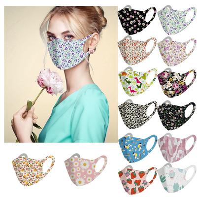 Polyester Fiber Washable Printed Face Mask Reusable Breathable Soft Fabric Cover Adjustable Fit for Daily Use and Outdoor Activities