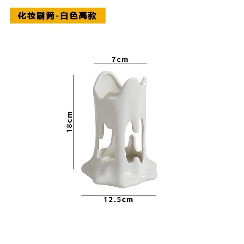 Creative Ceramic Washbasin Toothpaste Toothbrush Holder Couple Makeup Brush Holder Storage Rack белый