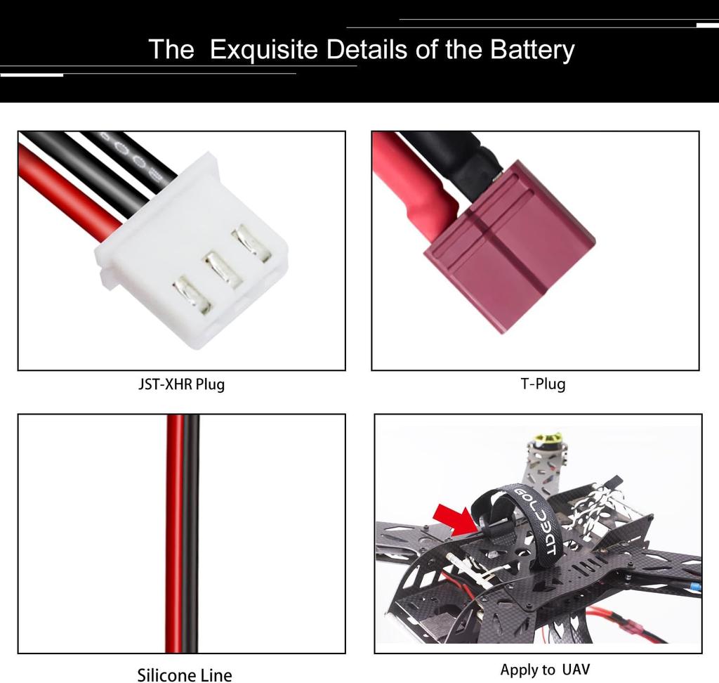 Lipo Battery 2S 7.4V 5200mAh 50C with T-Plug Connector – High Power for RC Models – Hard Case, Silicone Wire