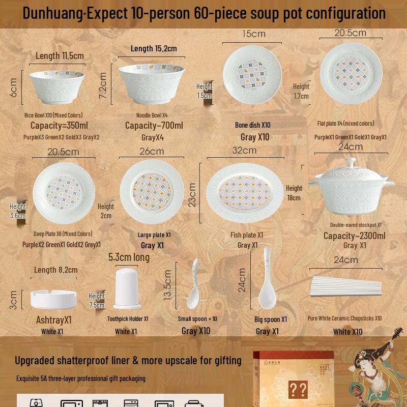 Dunhuang Underglaze Dinnerware Set