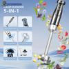 5-in-1 Handheld Electric Blender: 1600W Multi-Functional Food Processor & Baby Food Maker with Egg Beater