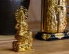 Small Manjusri Bodhisattva Buddha Statue Gold by Sculptor Keishu Original model in the Year of the Zodiac guardian Takaoka Bronze Bosatsu (7.2cm,