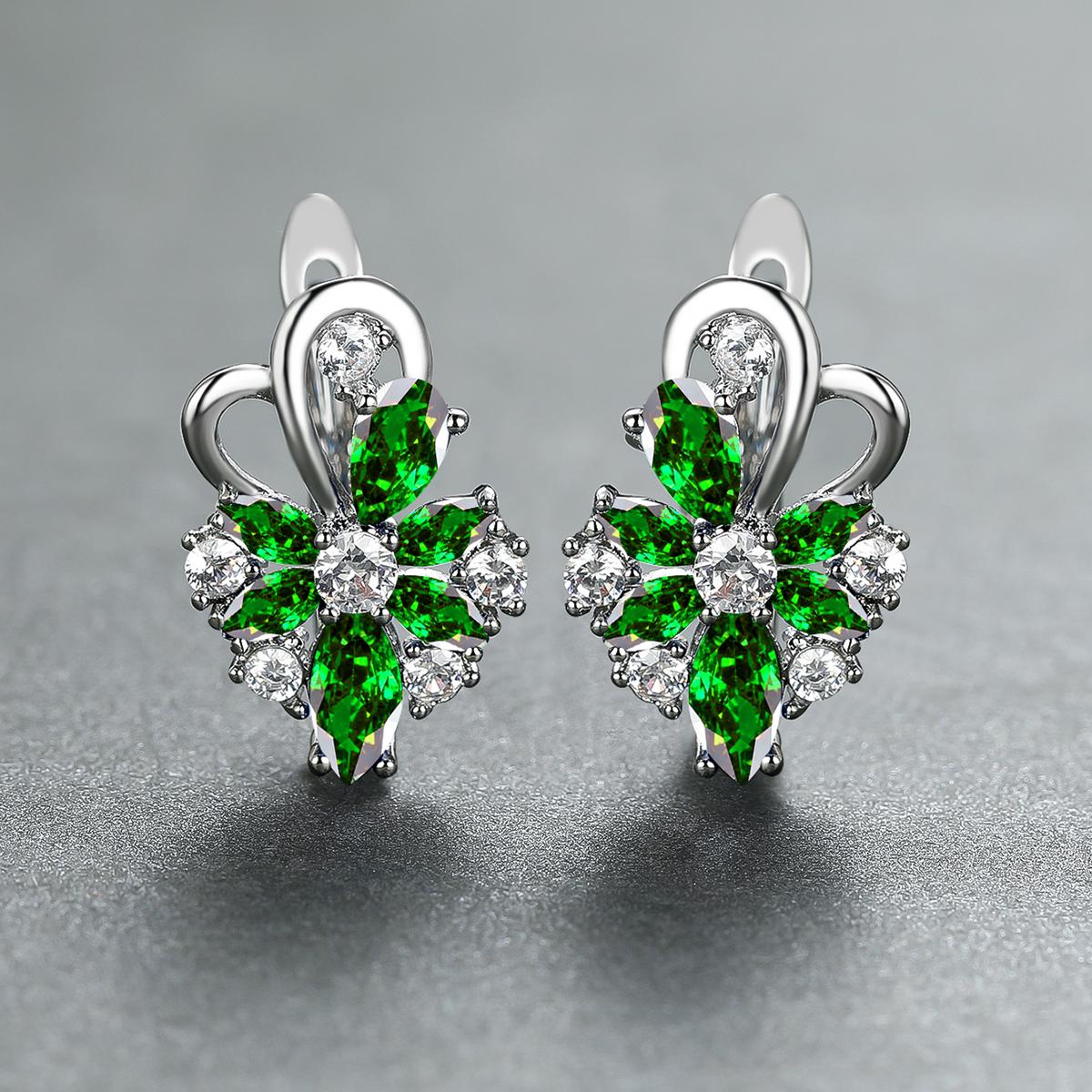

Роскошные серебряные серьги с цветочным камнем и бабочкой, серьги-капли для женщин, свадебные украшения оливковое зеленый