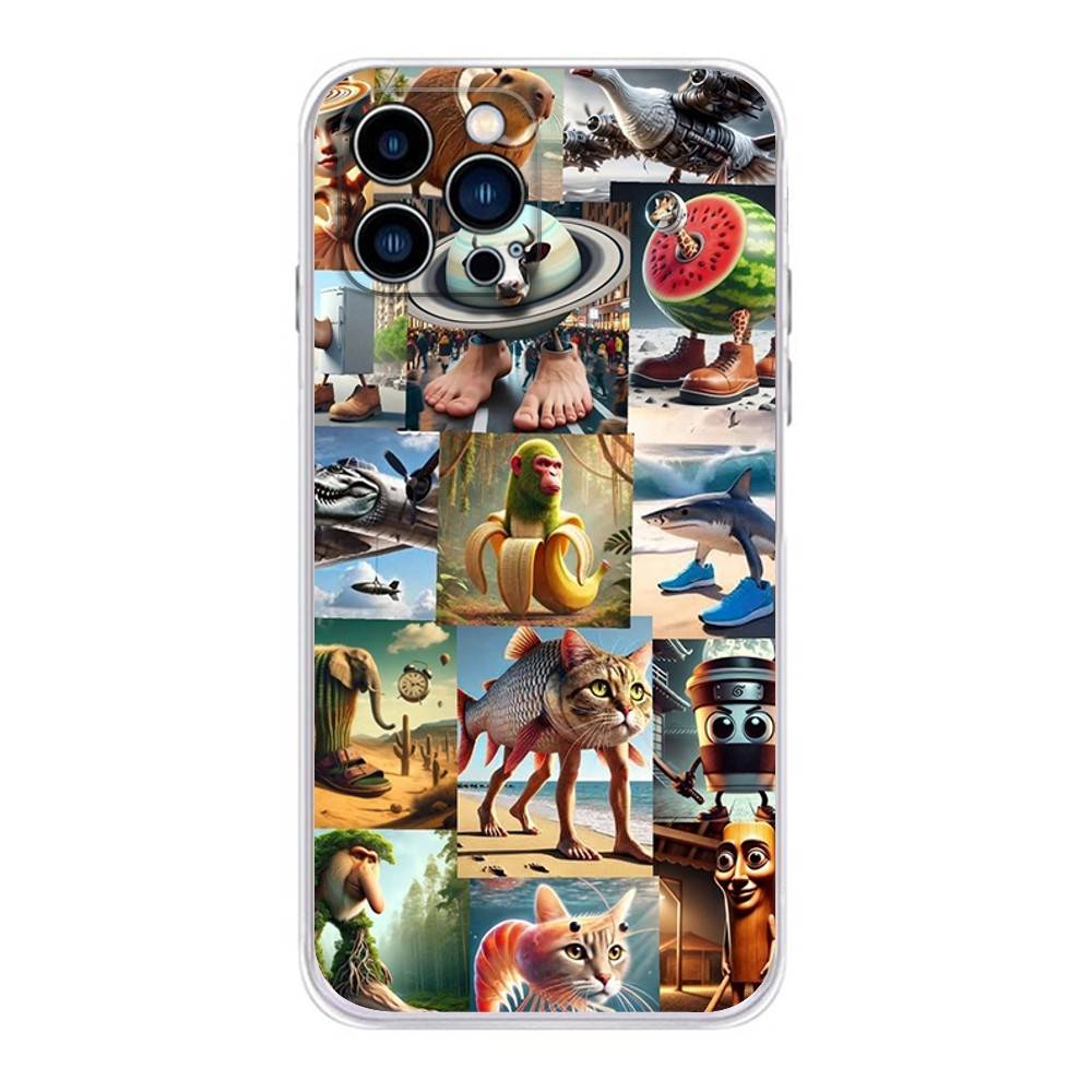 ITALIANO BRAINROT Animal Phone Case For iPhone 17 16,15,14,13,12,11 Plus,Pro,Max,XR,Plus,E,Mini Transparent Soft Cover