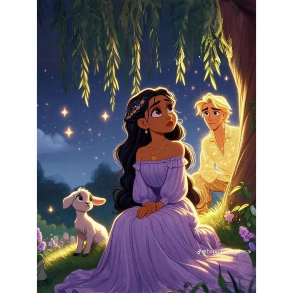 

Disney 5D DIY Diamond Painting: Mirabeaus Magical House Cartoon Full Diamond Mosaic Art Wall Decoration Set Round 20x30cm