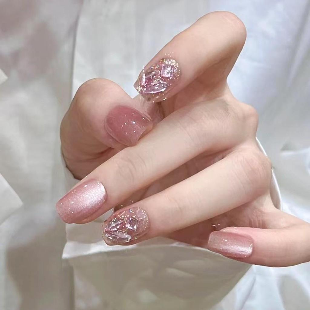 Handmade High-End Flash Diamond Nails: Boost Skin Glow with Pure Desire Style