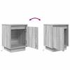 Nightstand with LED Lights Grey Sonoma 38 x 34 x 50 cm
