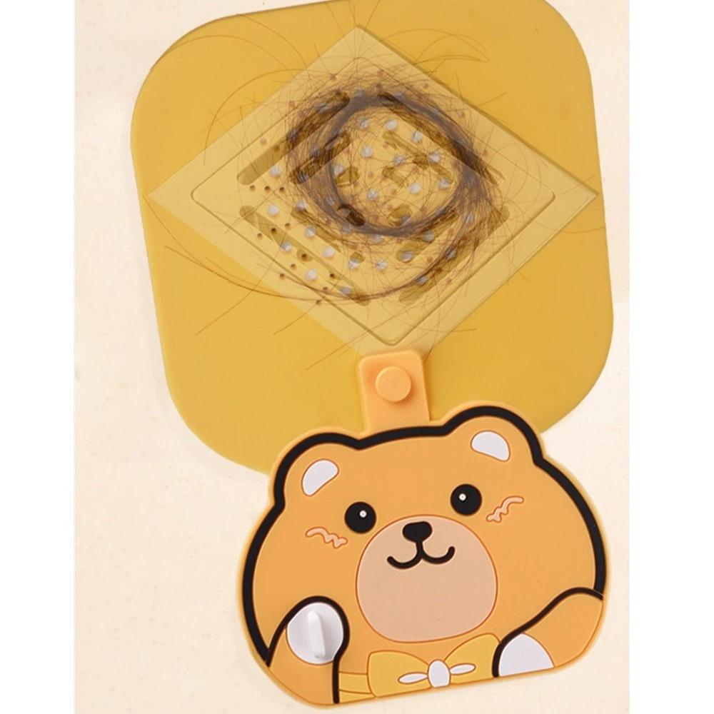 Cute 2 in 1 Sewer Floor Drain Cover Reusable Anti-blocking Shower Drain Cover Drainage Silicone Deodorant Mat For Kitchen Toilet