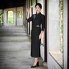 Elegant Black Cheongsam 2025: New High-End Embroidered Design for Ladies' Daily Wear