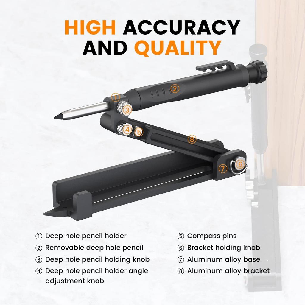 Multi-function Scribing Tool DIY Woodworking Scribe Tool Deep Hole Pencil,Scriber Carpentry Graffiti Line Maker Measuring Tool
