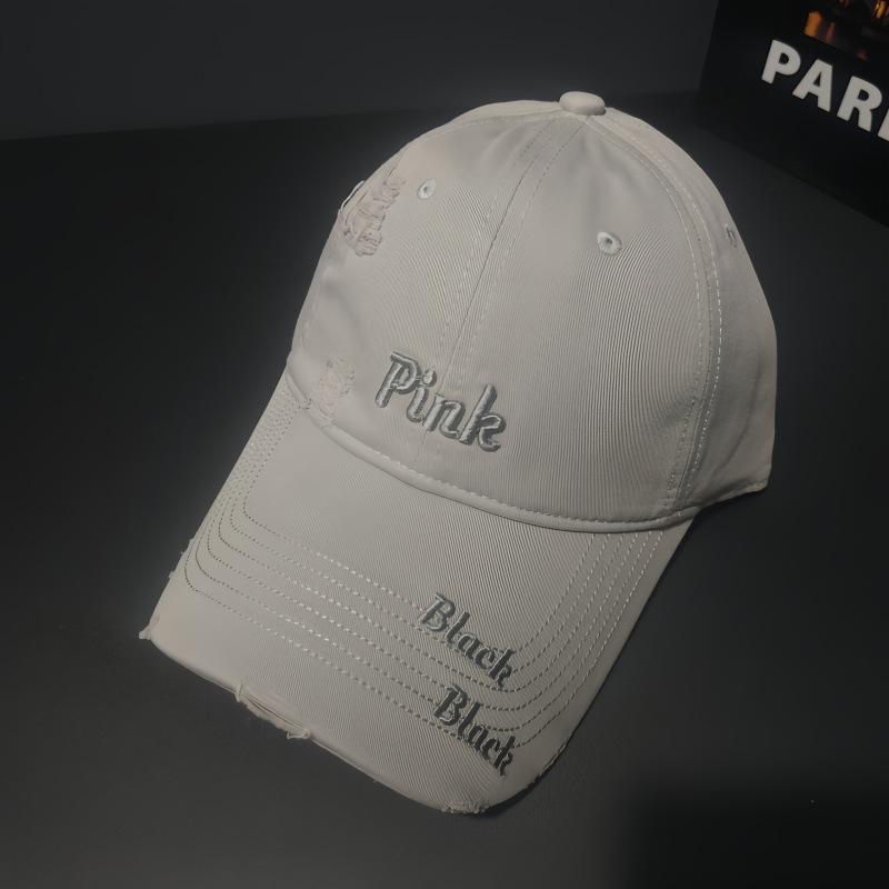 American Soft Top Ripped Letter Baseball Cap Men's and Women's Trendy Brand Cap Showing Face Small Embroidery Hat