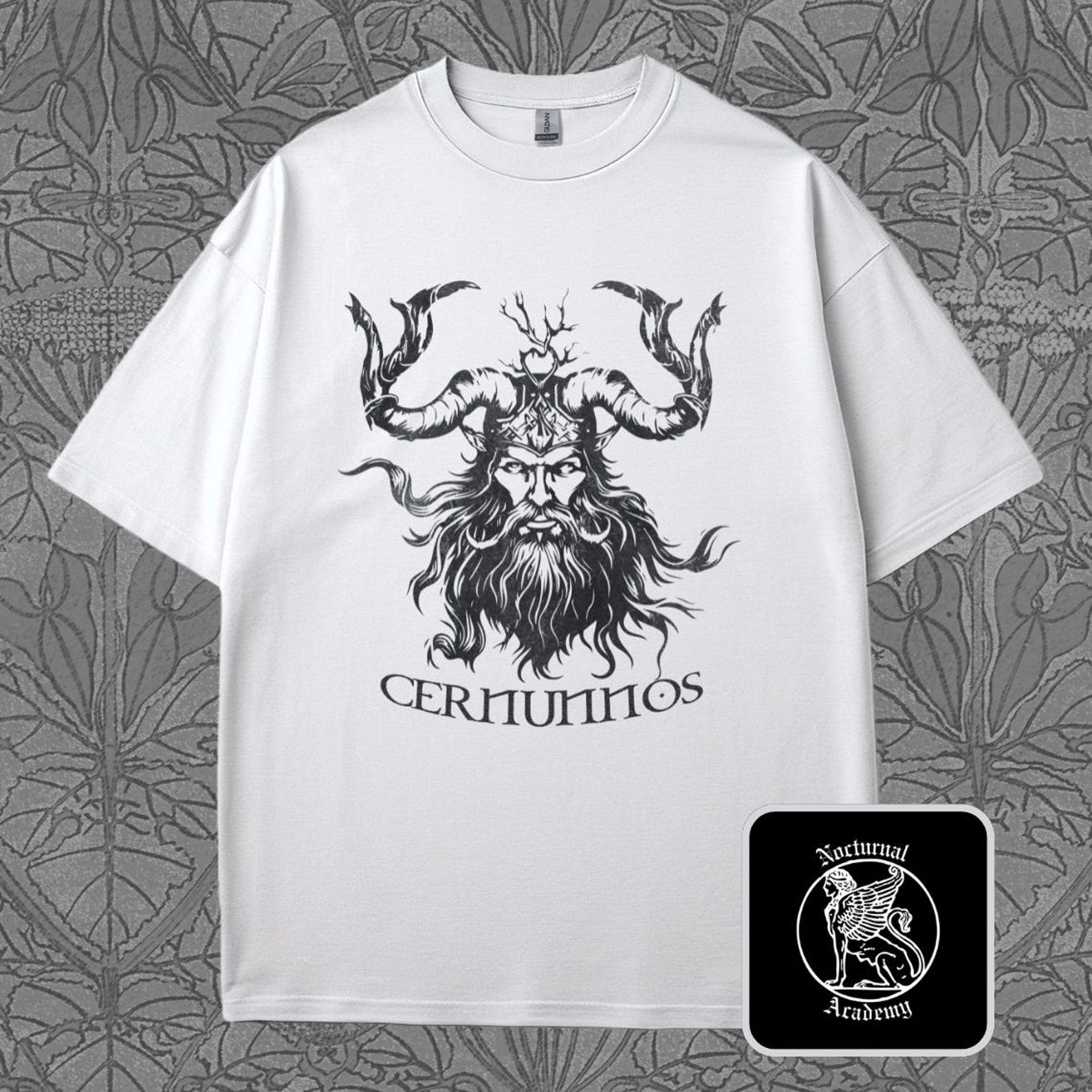 Cernunnos T-Shirt: Horned God, Celtic Mythology Tee, Forest Guardian, Druid & Wiccan Goth Clothing S