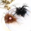 1Pc New Firework Feather Pearl Lace Patch DIY Hair Clip, Chest Flower Accessories
