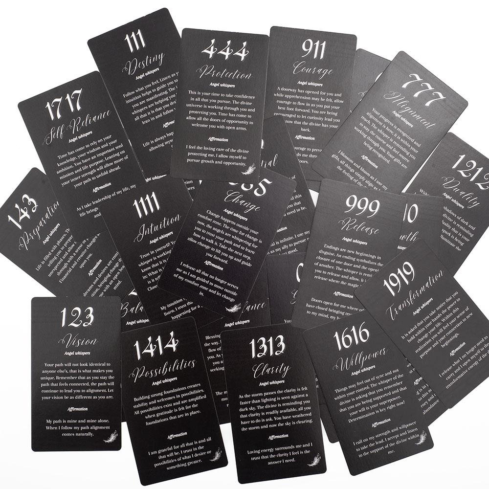 26Pcs Angel Whisper Cards English Version Fortune Telling Divination Tarot Board Game  Family Party Number Affirmation Card