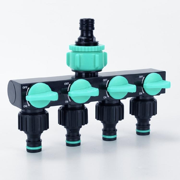 Versatiles Plastic Water Dispenser 4 Way Division With Ball Valves Suitable for Multiple Outdoor Applications