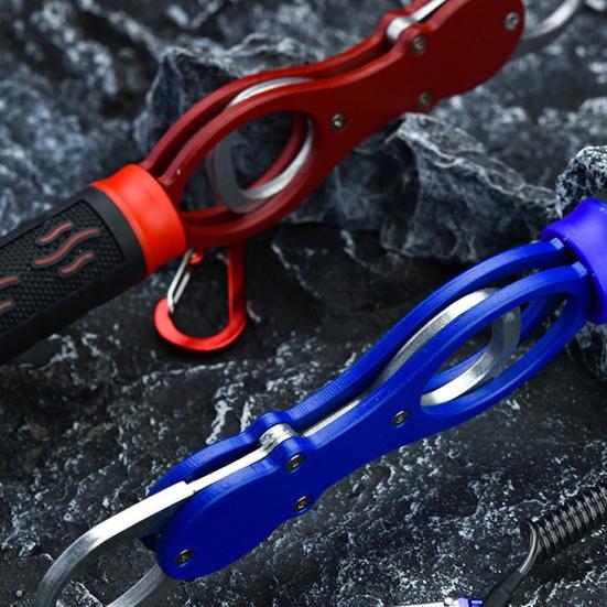 Aluminum Alloy Fish Gripper with Scale Mouth Lip Grabber with Weight Scale Fish Control Clamp Pliers Catcher Tong Fishing Accessories