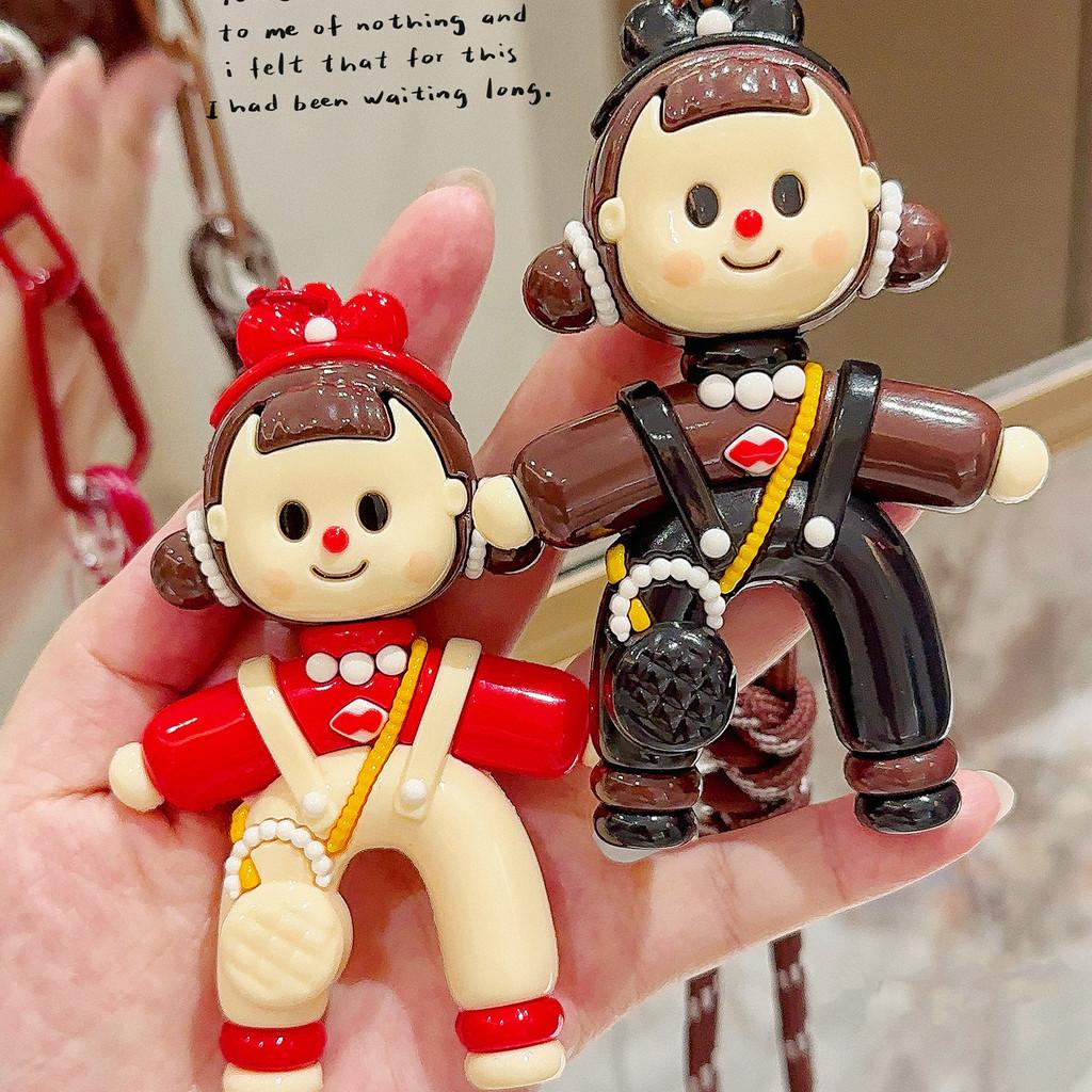 Little Girl Creative Forked Cartoon Keychain Pendant For Car And Decor Backpack