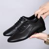 Breathable Microfiber Latin Dance Shoes - Men's Professional Solid Color Low Heel Soft Shoes - Round Toe Lace-Up with PU Sole