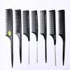 Carbon Fiber Anti-Static Tail Comb: High-Low Tooth Design for Hairdressing, Updo Styling, Teasing, and Massage.