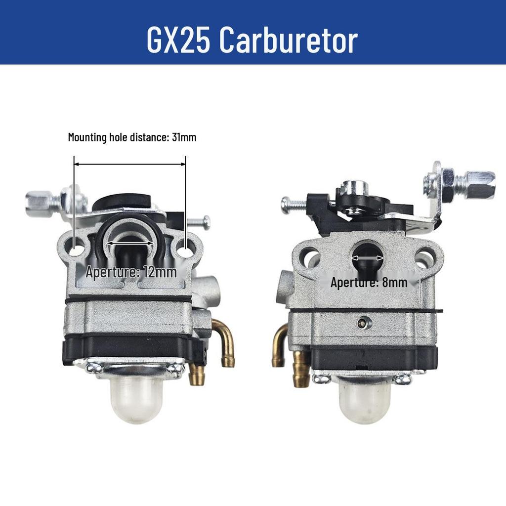 GX25 Lawn Mower Parts: Ignition Coil, Carburetor, Starter, Oil Can, Spark Plug for Four-Stroke Gasoline Engine