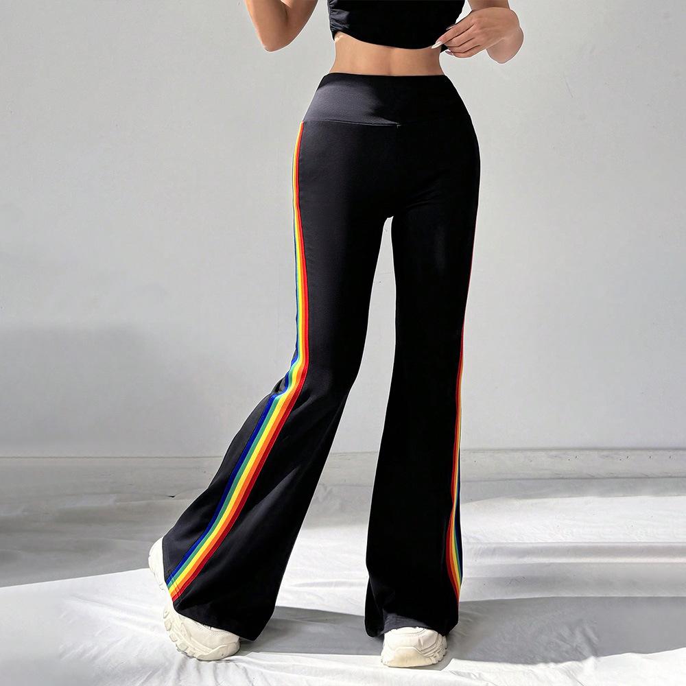 Amazon Women's High Waist Drop Wide Leg Casual Pants Summer New Straight Skinny American Micro-pull Pants