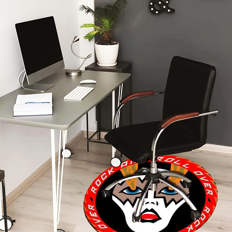 

1pc Rock and Roll Over Round carpet, Made of Polyester,Perfect for Decorating Office Chairs, Living Rooms 80cm