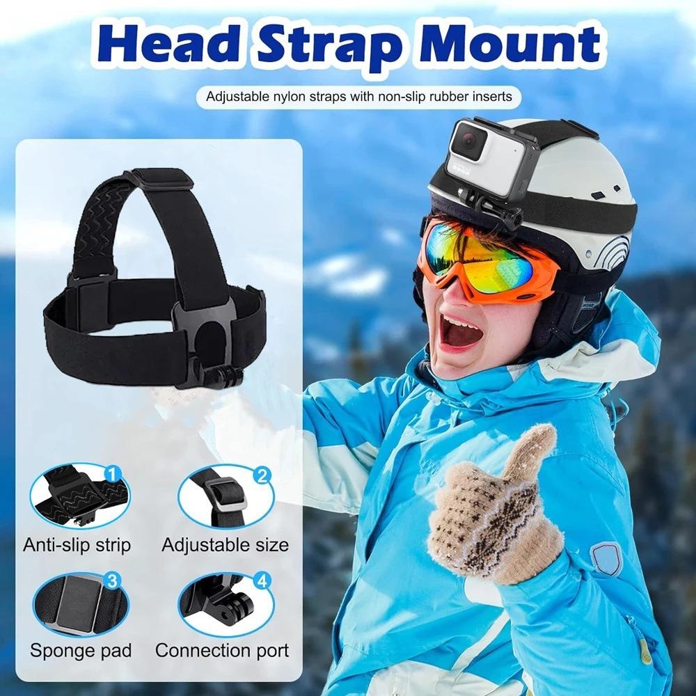 2 in 1 First-Person Perspective Shooting Stand for Mobile Phone Action Camera Adjustable Chest Strap & Headband Accessory Set