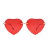 Fashion Red Lover Heart Sunglasses for Women Men Designer Cute Funny Festival Party Sun Glasses Rimless Love Shades Unisex S879