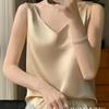 Sommer Damen Seide Camisole Weste Schlank V-Ausschnitt Kurzes Temperament Innen Bluse Top