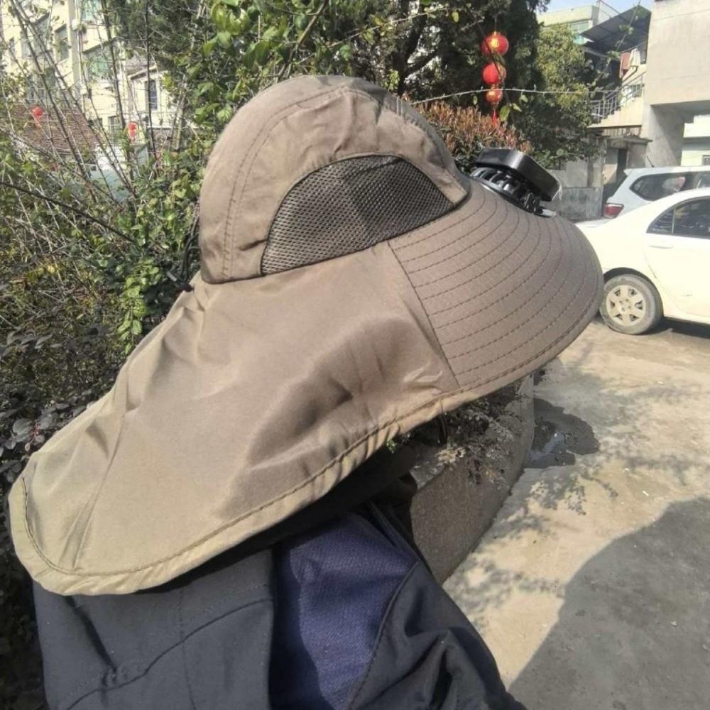 Breathable Sun Hat with Fan Strong Wind Summer Fan Visor Cap Fishing Bucket Hat Outdoor Travel