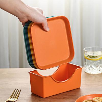 6-Zoll-Essteller, stapelbarer Obstteller aus Kunststoff, rutschfeste Basis, Obstteller in Lebensmittelqualität, Tischteller mit großer Kapazität, Dessertteller