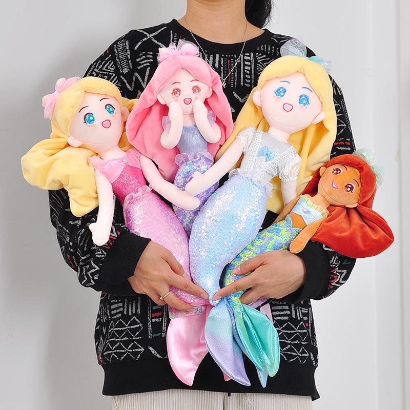 New Mermaid Princess Cloth Doll Pillow Girl Doll Plush Toy Gift Sleeping Doll