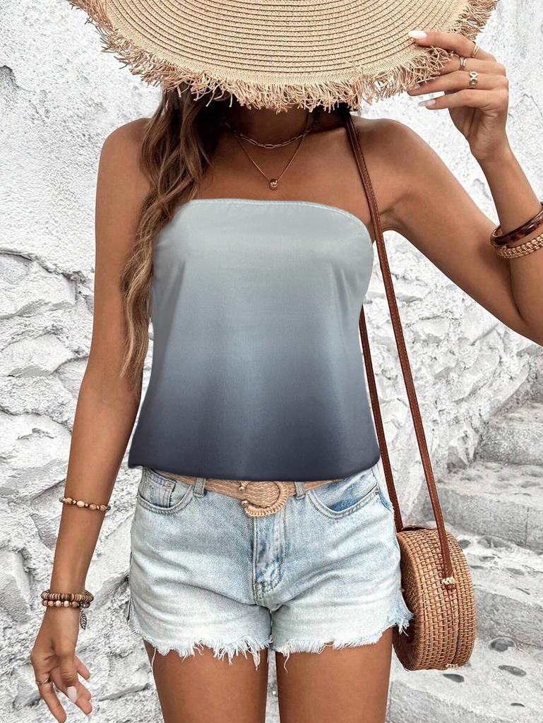 Women's Basic Casual Stretchy Long Bandeau Tube Top Strapless Undershirts