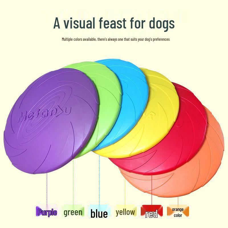 Silicone Bite-Resistant Floating Dog Frisbee Toy for Training Border Collies & Large Dogs