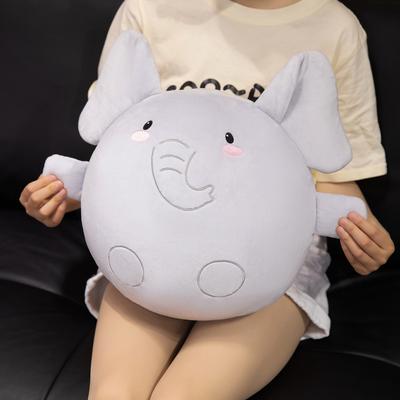 Cute Soft Round Elephant Doll Plush Toy Zoo Baby Elephant Doll Child Soothing Doll
