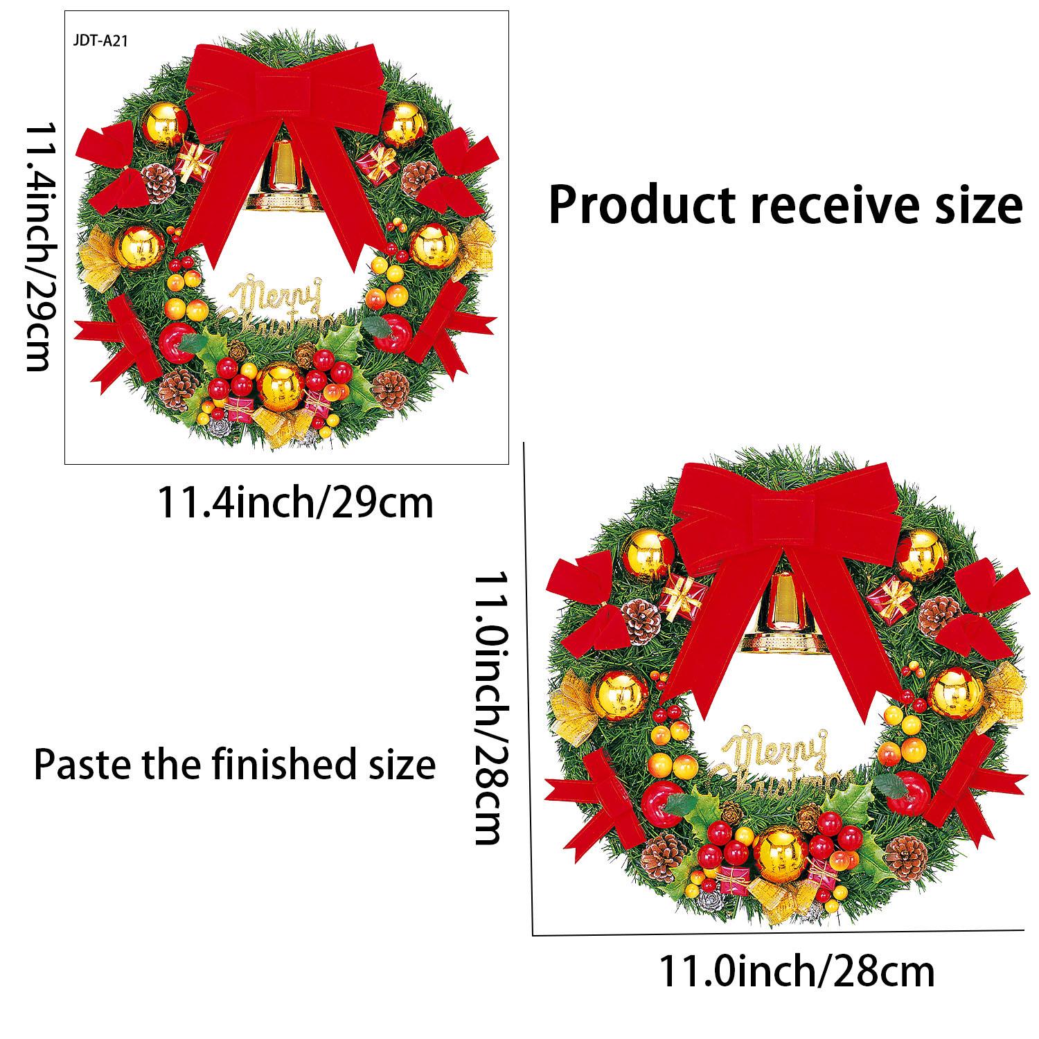 

Christmas Holiday Family Decoration Wreath Window Cling Stickers