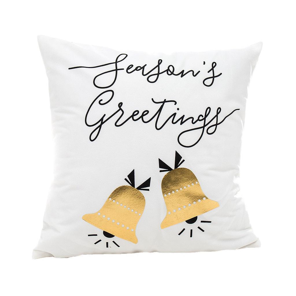 Christmas Atmosphere Bronzing Craftsmanship Festive Feel Pillow Cover Fabric Soft and Comfortable Home Sofa Pillow Bedside Cushion