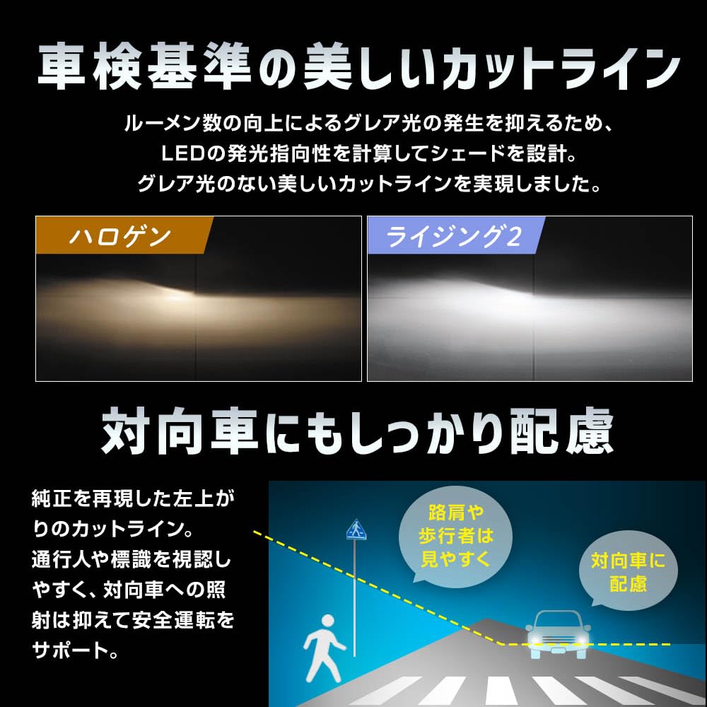 Sphere Light SRHB045-02 2 Car LED Headlight, RIZING2, HB3/HB4/HIR2 (12/24 V) 4,500K, 4,800 lm (Sunlight), Made in Japan