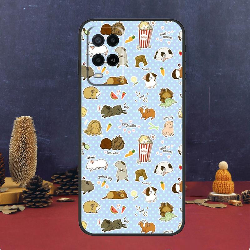 Cute Cartoon Guinea Pig Case For Oppo A94 A74 A54 A15 A17 A57 A6 A5 Pro A16 A76 A96 A40 A60 A80 A18 A38 A58 A78 A98