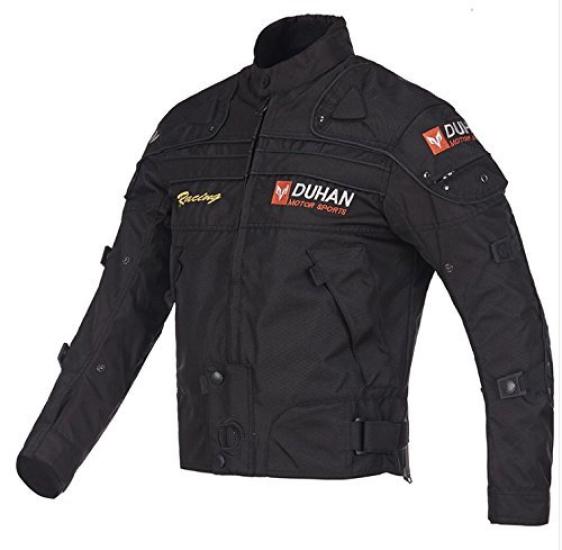 Duhan Motorcycle Jacket with Size All 905401 Protectors, Black, M, Season, Spring, Summer, Autumn, Winter,