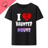 Bavlněné tričko Sematary I Love Haunted Mound Populární trend Tvar srdce Unisex Krátký rukáv Grafika Halloween Neformální trička