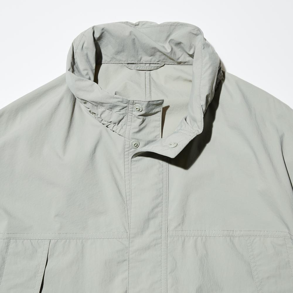 Uniqlo SS24 U Series Solid Color Long Trench Coat Men Coats Gray-Green 467163-04