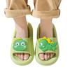 Boys Girls Slippers Summer Comfortable Cartoon Dinosaur Open Toe Non- Shoes Toddler Soft Shower Flip Flops,Green,3.5-4 Years